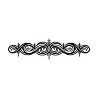 Abstract Black Swirl Ornament on White Background vector