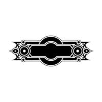Elegant Ornate Black White Label , Symmetric Emblem vector