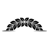 Elegant Black Leafy Arch , Minimalist , for Invitations Branding vector