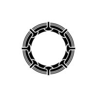 Geometric Abstract Circle - Black White, Minimalist vector