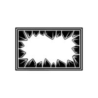 Broken Glass Frame - Black and White vector