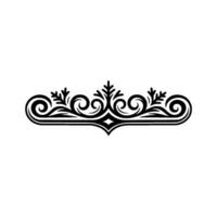 Elegant Black Scroll Ornament on White- Background vector