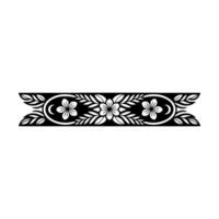 Elegant Floral Border in Black and- White, Decorative vector