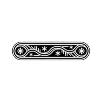 Elegant Black and White Ornament, Winter-Themed Pattern, Minimalist vector