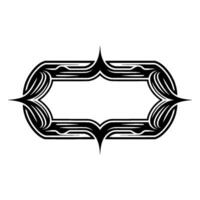 Ornate Black Frame with Decorative Lines, Modern vector