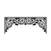 Decorative Winter Archway Border Element, Black White vector