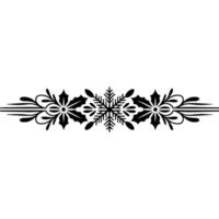 Elegant Black and White Winter Snowflake Border Ornament vector
