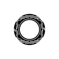 Abstract Tech Circle , Geometric , Black and White vector
