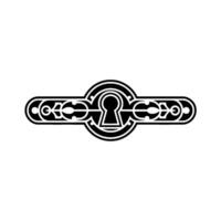 Art Deco Keyhole Ornament Black White for vector