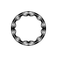 Minimalist Floral Circle Frame - Elegant, Simple, Decorative vector