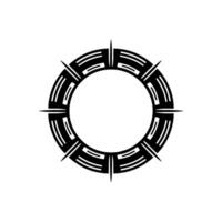Geometric Abstract Black and White Circle Emblem vector
