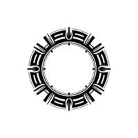 Geometric Circle Frame , Black and White, Minimalist, Decorative Element vector