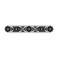 Black and White Floral Border Element, Decorative, Minimalist vector