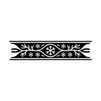 Winter Snowflake Border , Elegant Minimalist vector