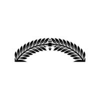 Elegant Minimalist Arch Floral Ornament on White Background vector