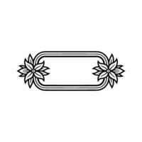 Floral Frame Element Minimalist Black White vector