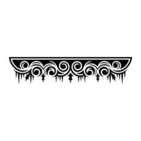 Ornamental Black and White Swirl Border with Icicles vector