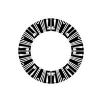 Abstract Black White Circle - Ornamental, Minimalist Style vector