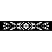 Elegant Black and White Floral Border - Seamless Pattern Element vector