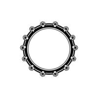 Floral Circular Frame with Clean Lines Invitation or Decorative Element vector
