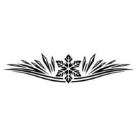 Minimalist Snowflake Ornament on White, Element vector