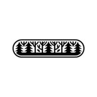 Stylized Forest Silhouette in a Rounded Rectangle vector