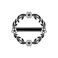 Elegant Floral Wreath with Banner Element vector