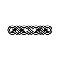 Elegant Black Celtic Knot Border, on White Background vector