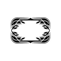 Elegant Black, Floral Frame on Light Background vector