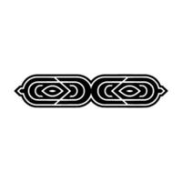 Abstract Geometric Symmetry Black and White Ornament on White Background vector