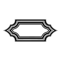 Decorative Ornate Label Frame Black White Illustration vector
