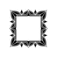 Geometric Frame with Leaf Motifs - Minimalist vector