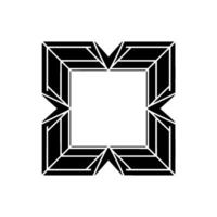 Geometric Abstract Black and White Angular Frame on a Light Background vector