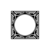 Art Deco Frame with Circle Black White Geometric on White vector