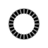 Modern Abstract Geometric Circle in Black and White vector