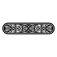 Black Floral Border on White Background, Pattern vector