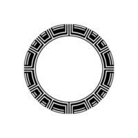 Geometric Circle Frame Minimalist Greek Key on White vector
