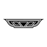 Geometric Art Deco Element, Black and White Ornament vector
