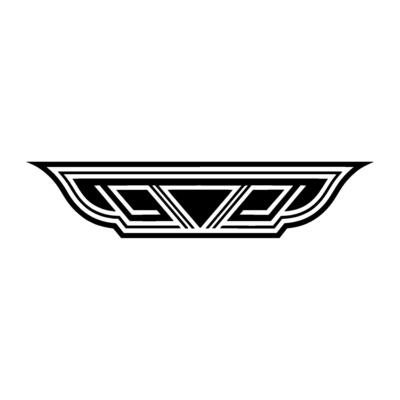 Geometric Art Deco Element, Black and White Ornament