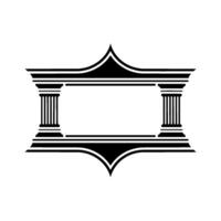 Art Deco Emblem, Classical Columns, Elegant Border vector