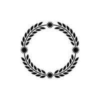Elegant Black Laurel Wreath, Minimalist vector
