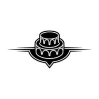 Elegant Layered Cake Emblem, Vintage Celebration, Decorative vector