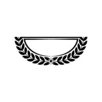Elegant Laurel Crescent Emblem, Vintage vector