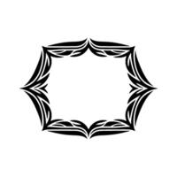 Geometric Tribal Frame, Elegant Outline, Minimalist vector