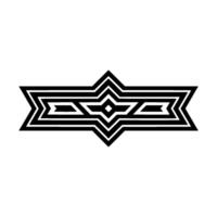 Geometric Starburst Layered Black White Abstract Emblem vector
