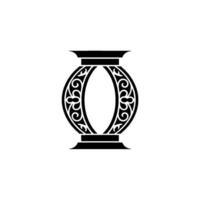 Intricate Ornamental Column Emblem, Vintage Style vector