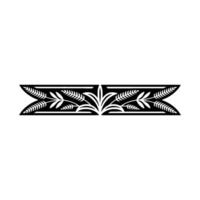 Stylized Black Botanical Border, Elegant Element vector