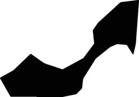 Pointe Seraphine Saint Lucia silhouette map vector