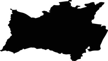Polva vald Estonia silhouette map vector