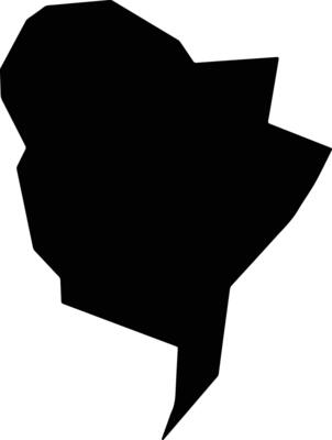 Potiretama Brazil silhouette map